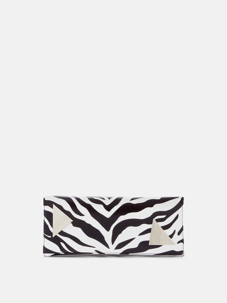 ''8.30 PM'' black and white oversized clutch