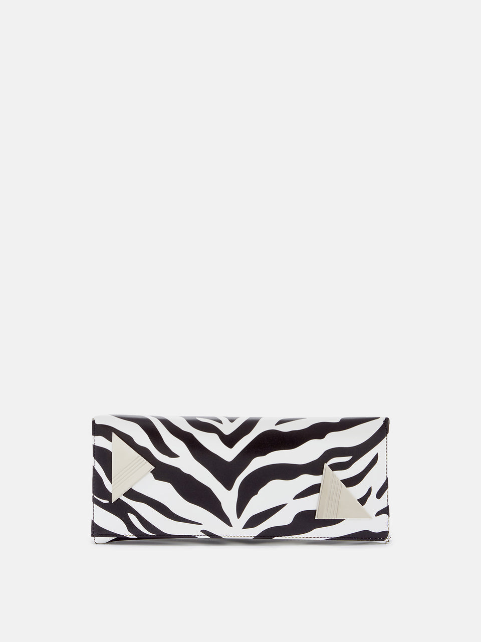 ''8.30 PM'' black and white oversized clutch