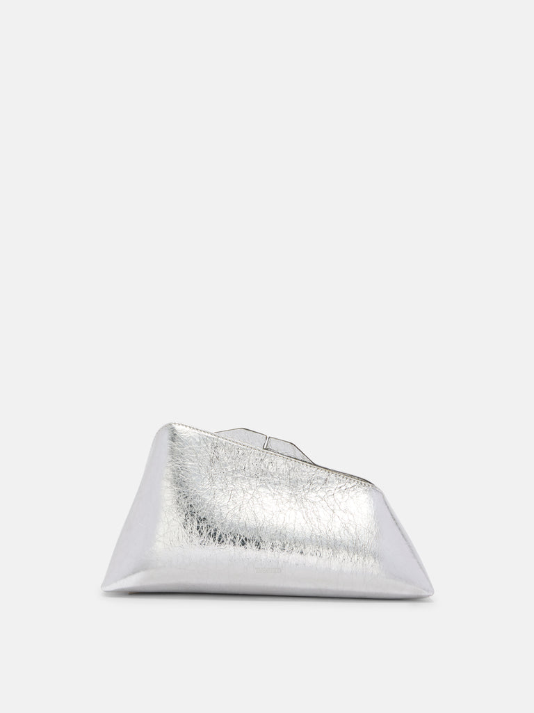 ''8.30 PM'' silver oversized clutch