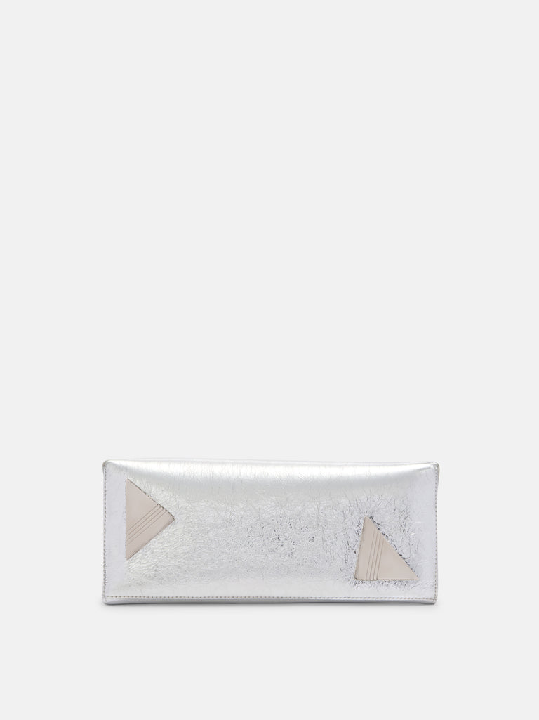 ''8.30 PM'' silver oversized clutch