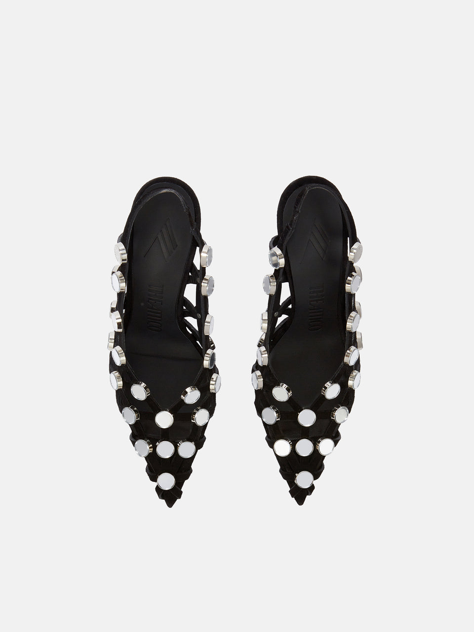 ''Grid'' black slingback