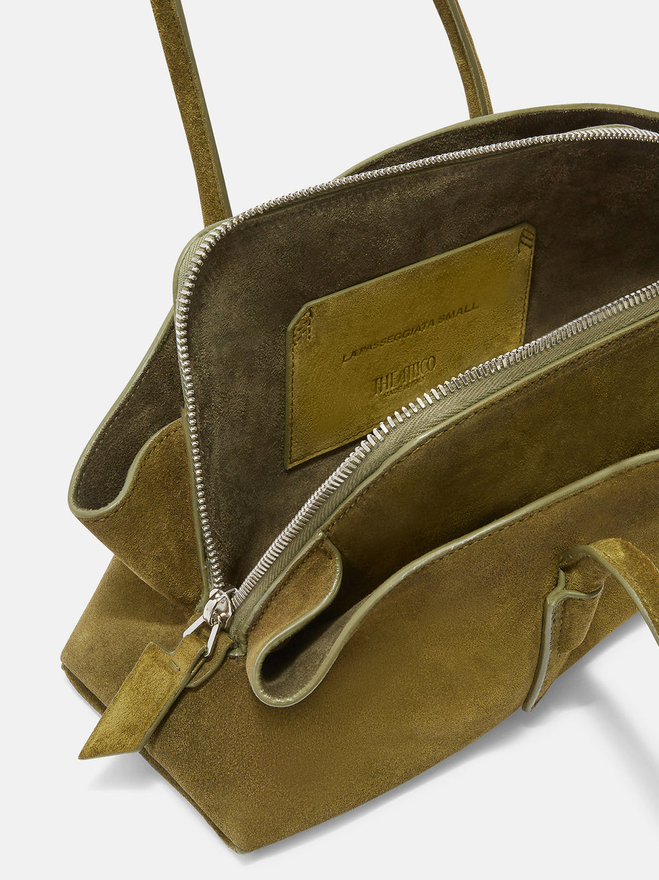 ''La Passeggiata Small'' khaki top handle