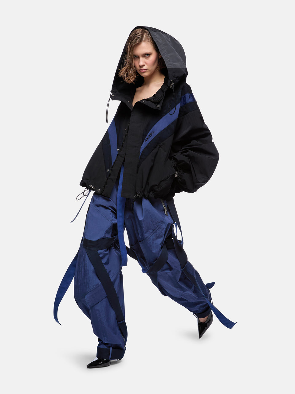 Blue and black bomber