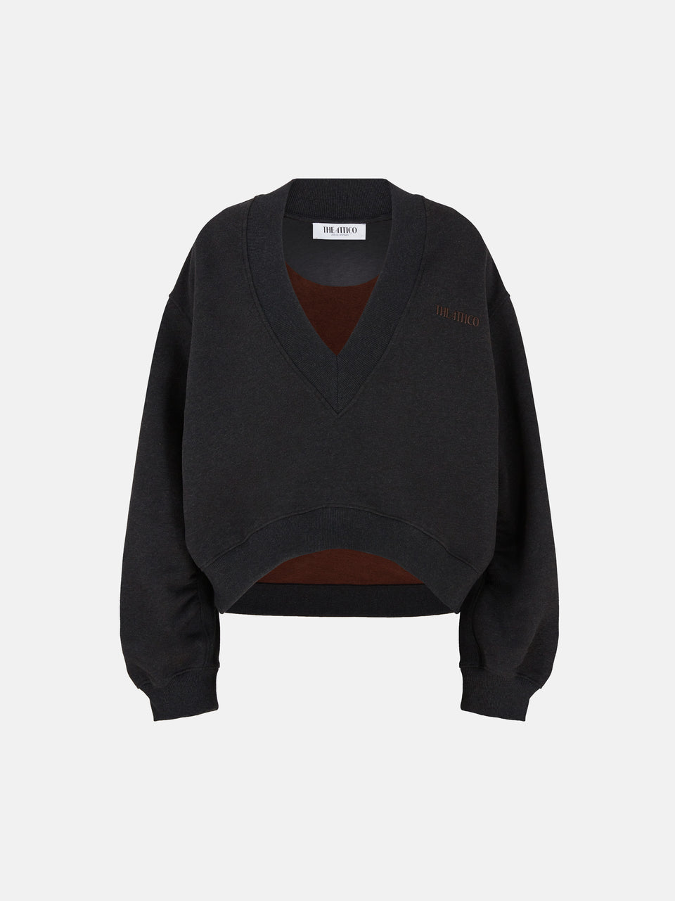 Black fade and brown sweatshirt