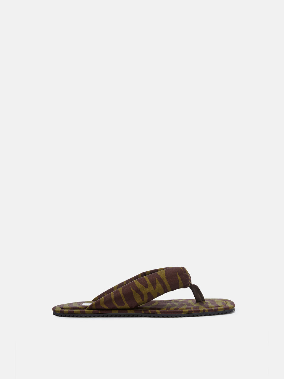 ''Indie'' dark green and dark brown flat thong