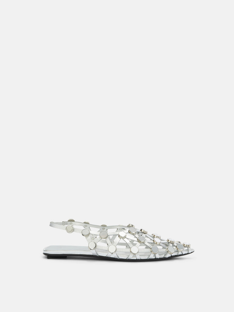 ''Grid'' silver ballerina