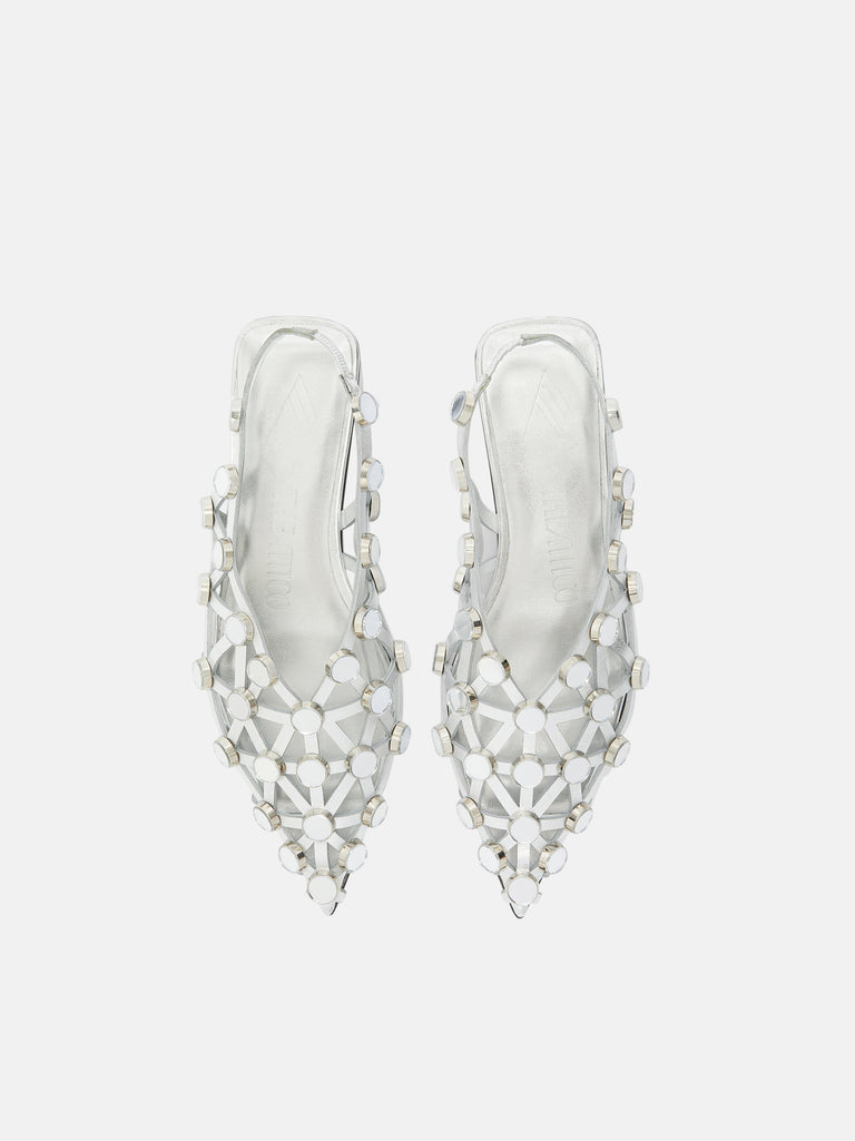 ''Grid'' silver ballerina