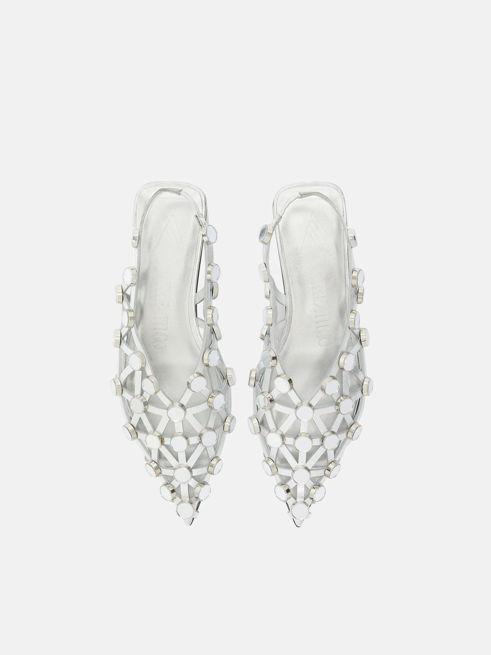 ''Grid'' silver ballerina