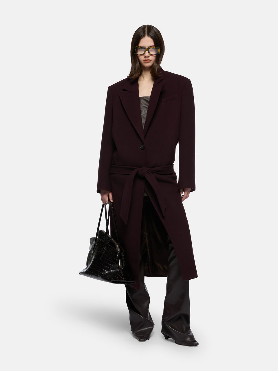 Burgundy long coat