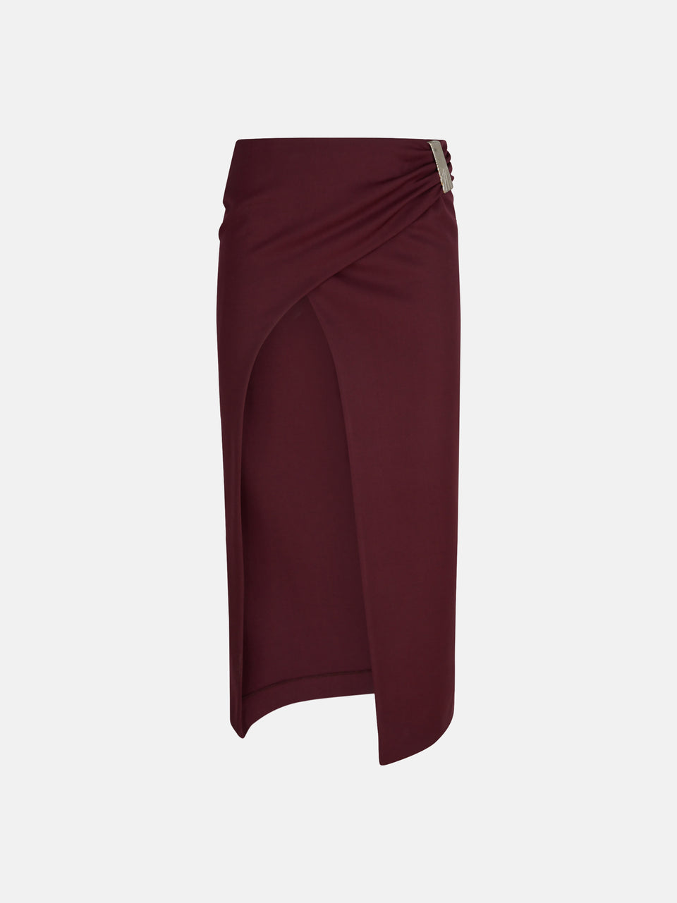 Burgundy midi skirt