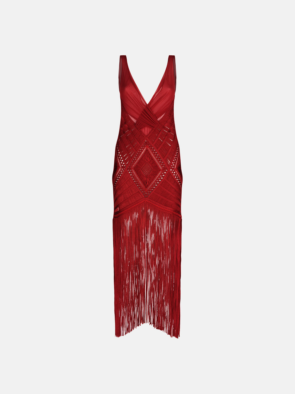Red midi dress