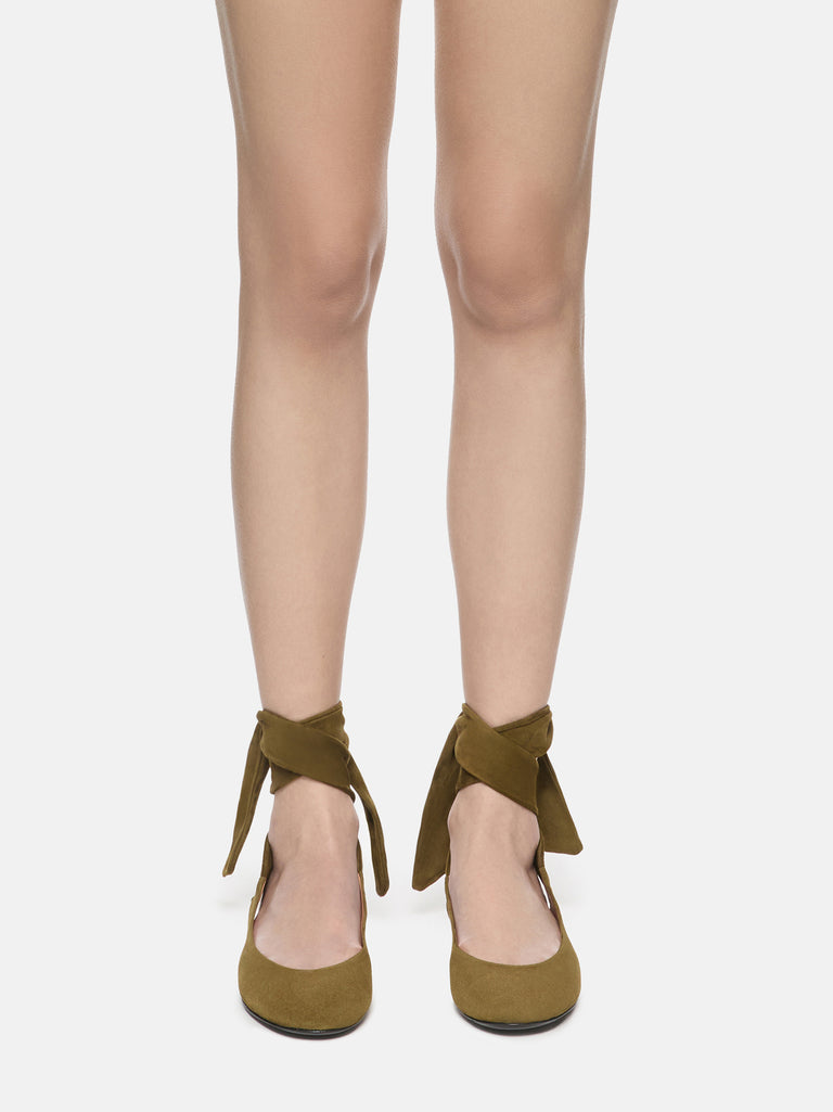 ''Cloe'' ballerina flat military green
