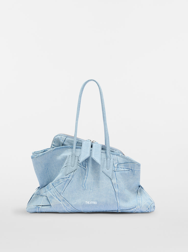 ''La Passeggiata Medium'' super washed blue top handle
