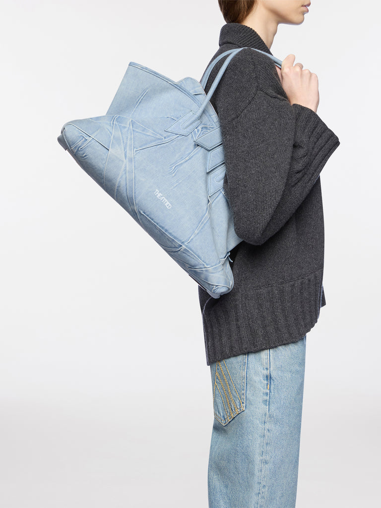 ''La Passeggiata Medium'' super washed blue top handle