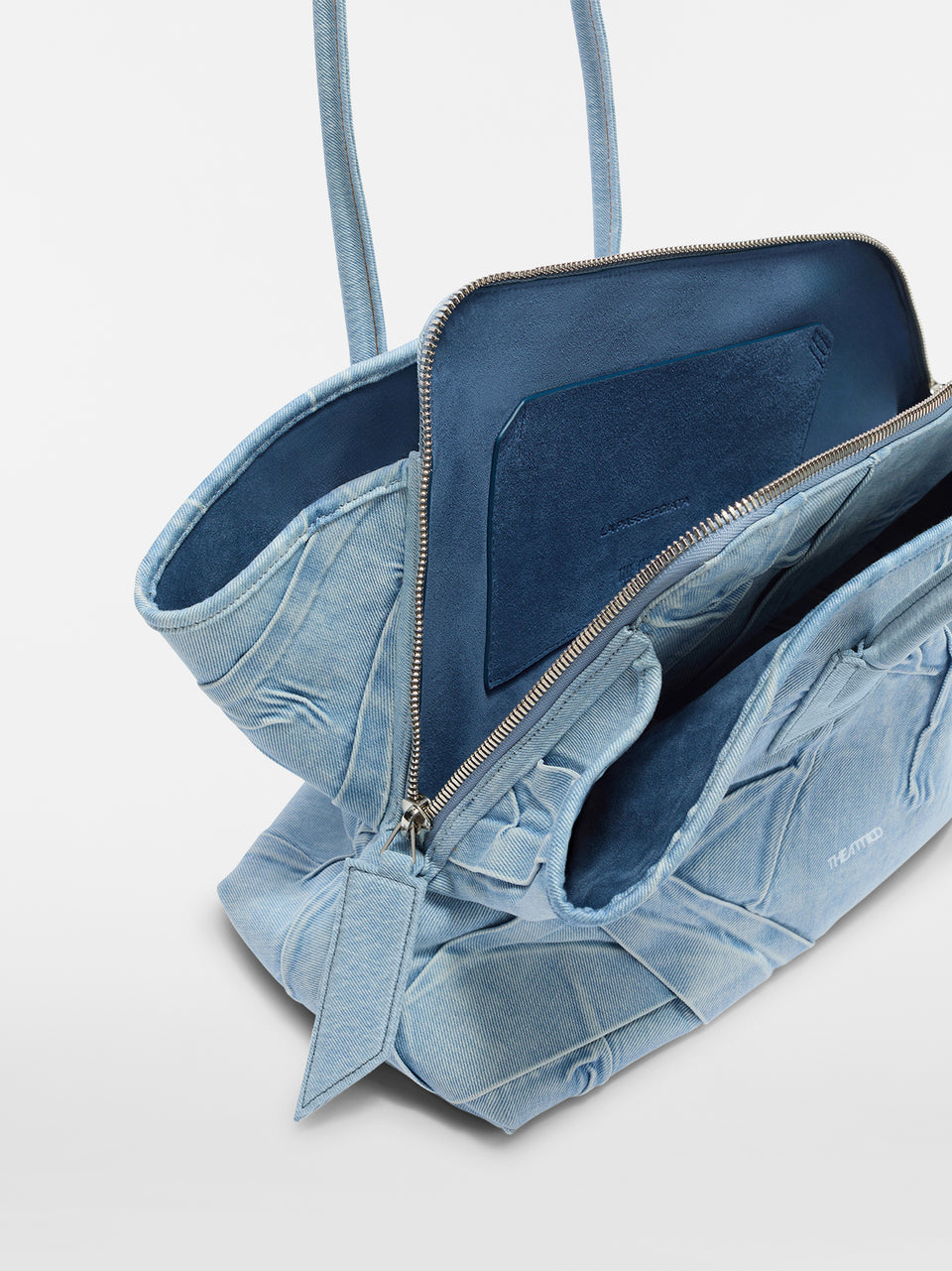 ''La Passeggiata Medium'' super washed blue top handle