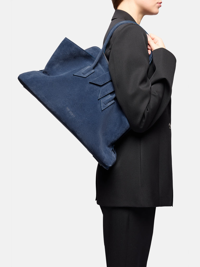 ''La Passeggiata Medium'' sapphire blue top handle