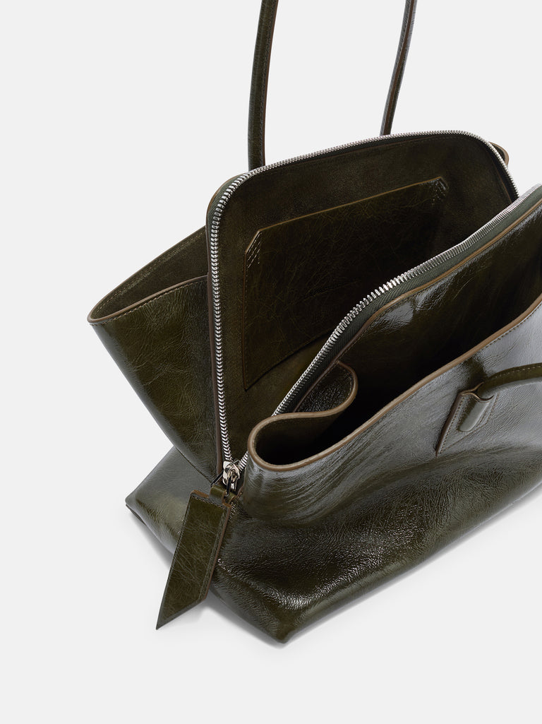 ''La Passeggiata Medium'' olive brown top handle