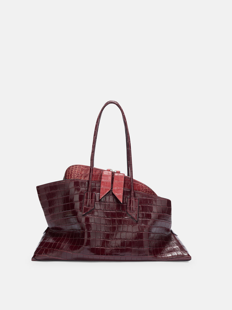 ''La Passeggiata Medium'' faded bordeaux top handle
