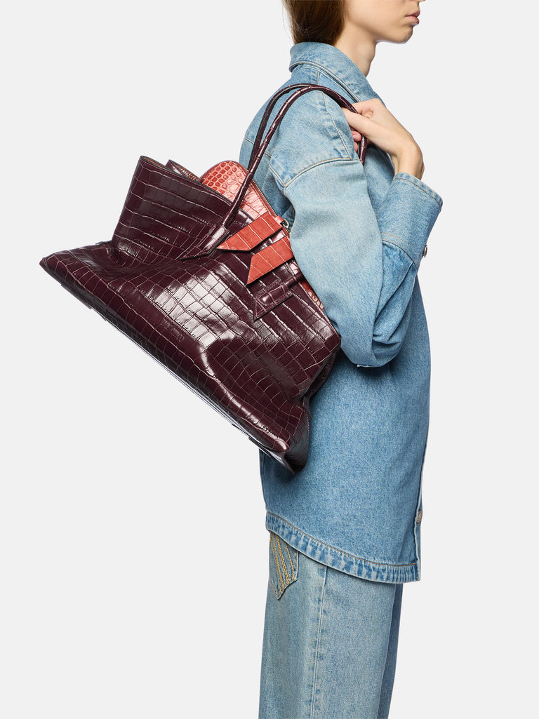 ''La Passeggiata Medium'' faded bordeaux top handle