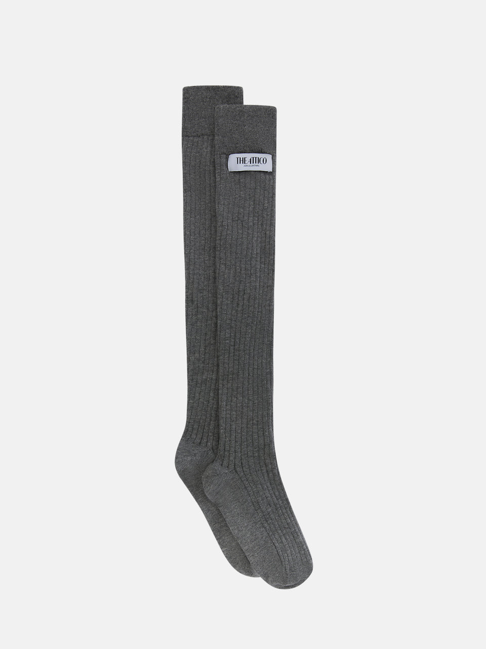 Melange grey long socks