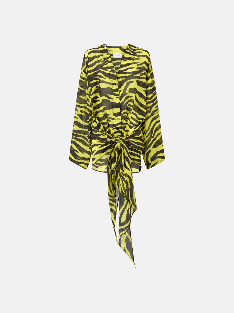 Black and yellow mini dress