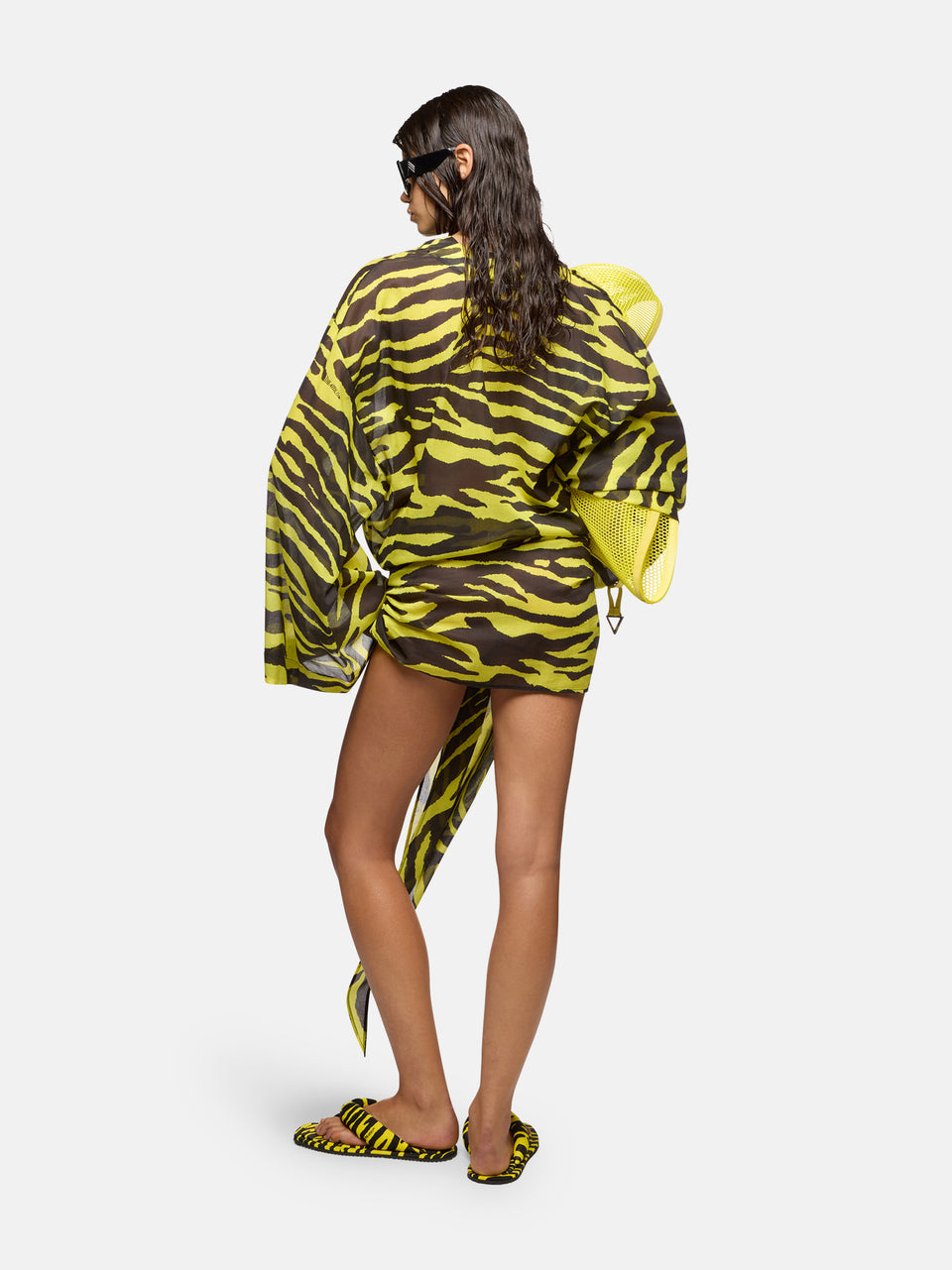 Black and yellow mini dress