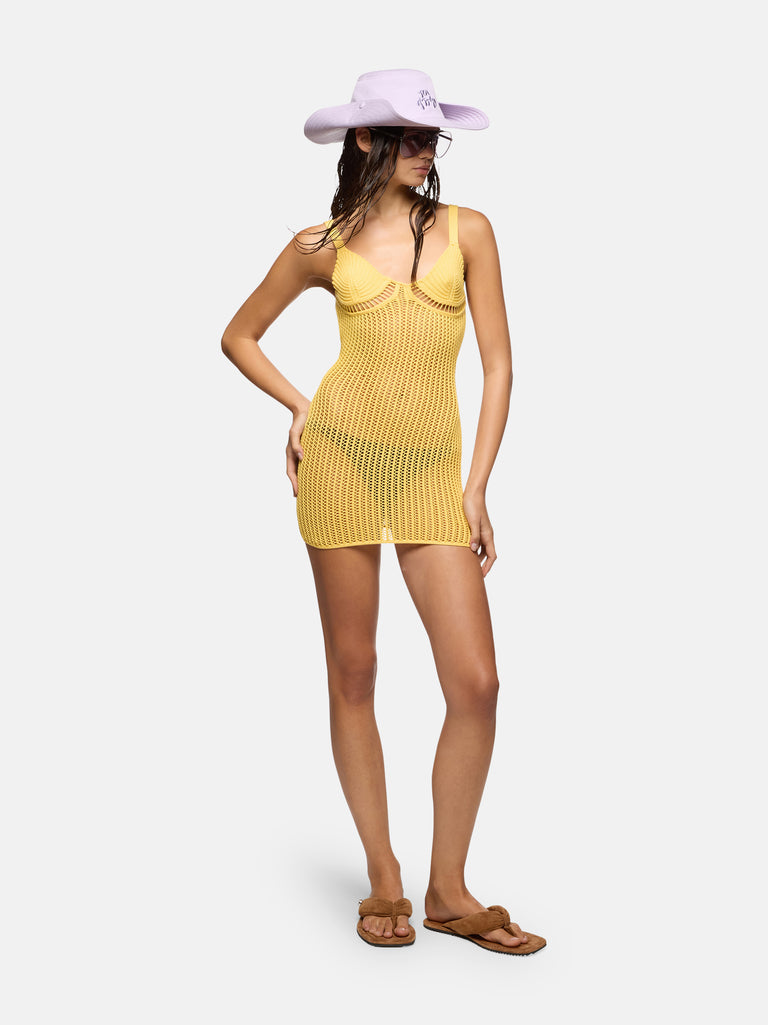 Yellow mini dress