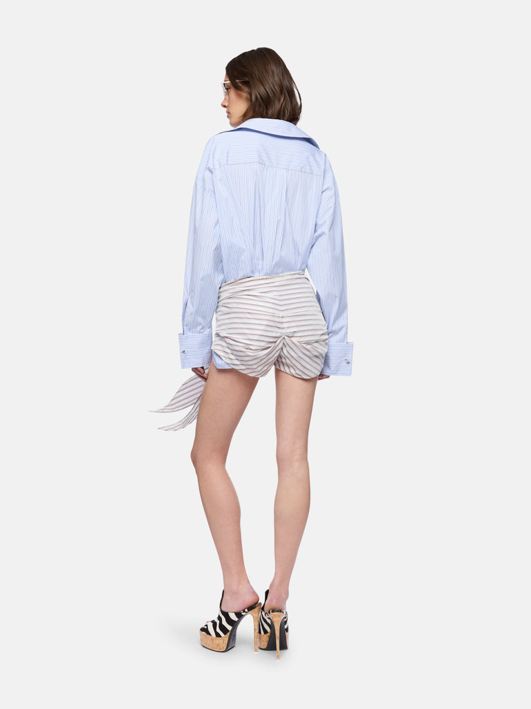 Blue mini shirt dress