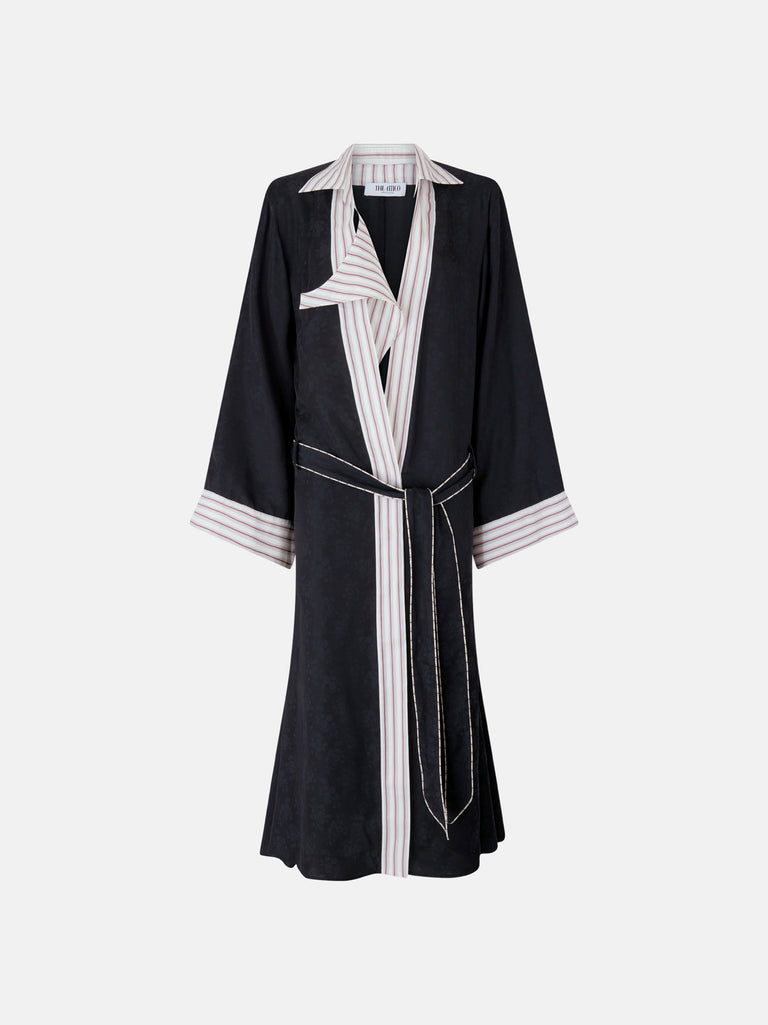 Black and white long coat