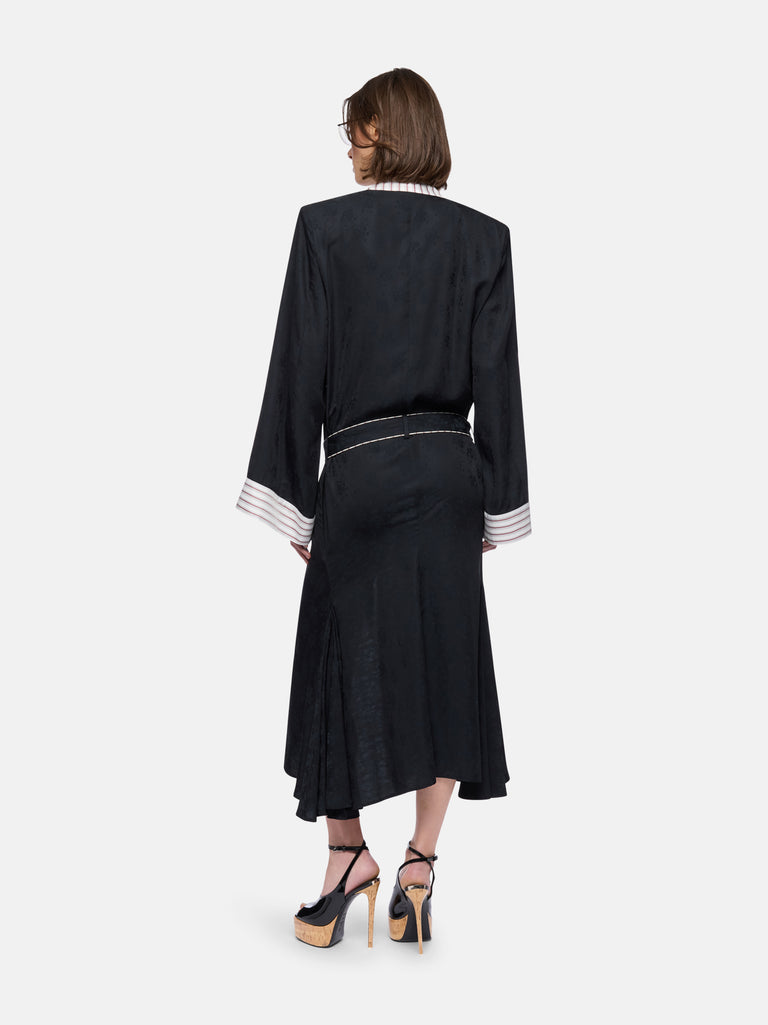 Black and white long coat