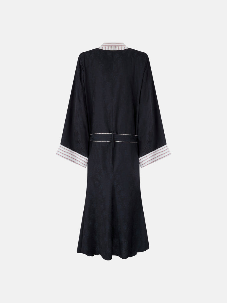 Black and white long coat