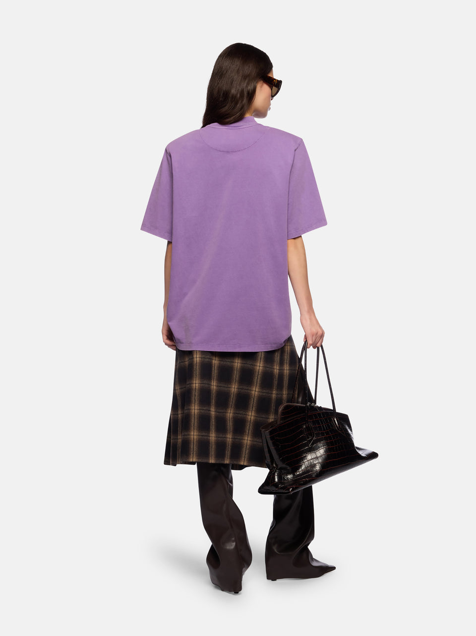 Brown shades midi skirt