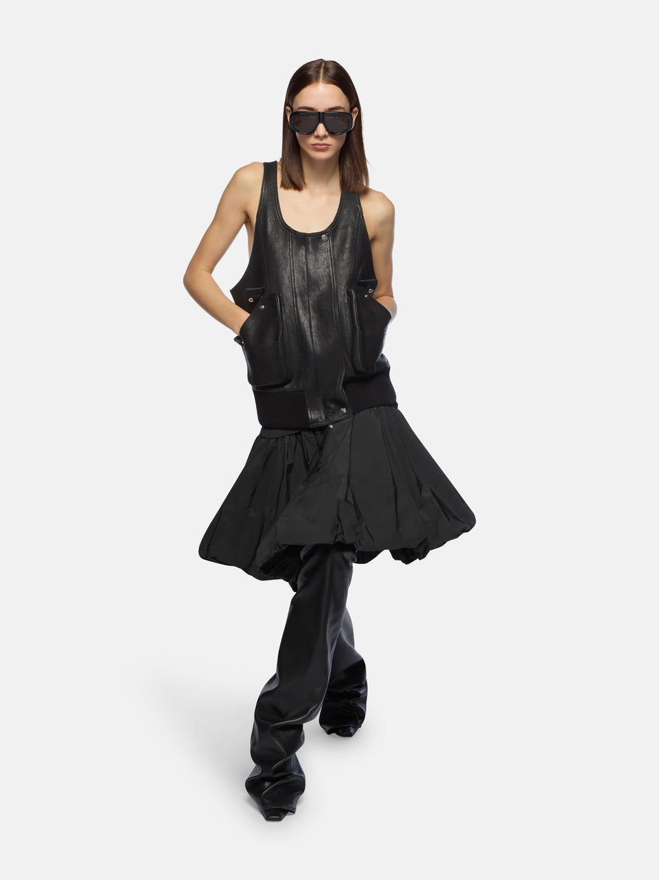 Black midi skirt
