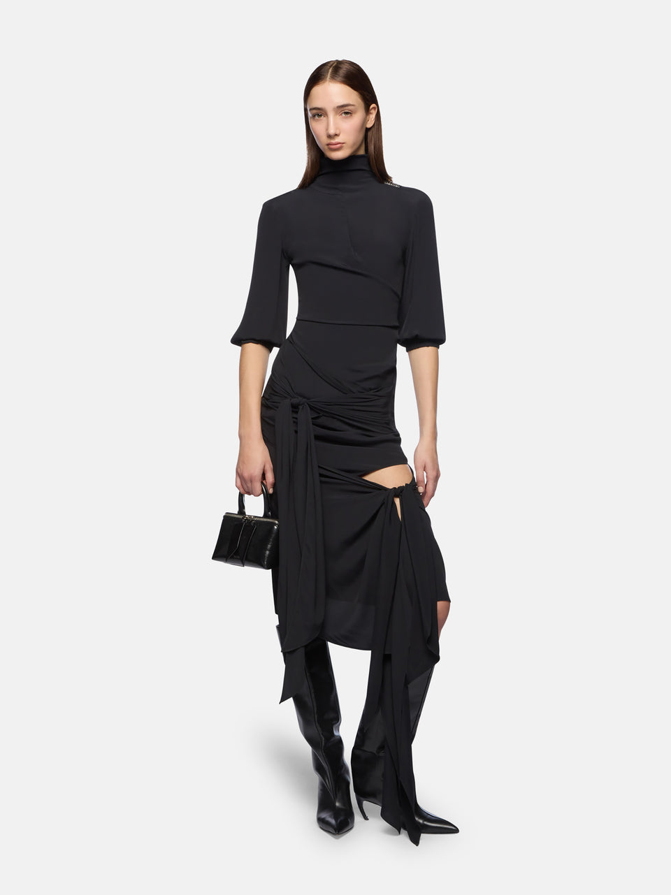Black midi skirt