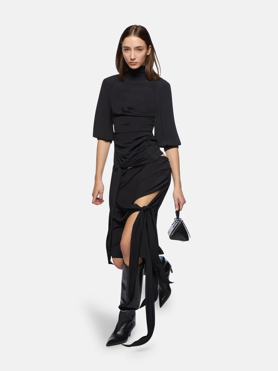 Black midi skirt