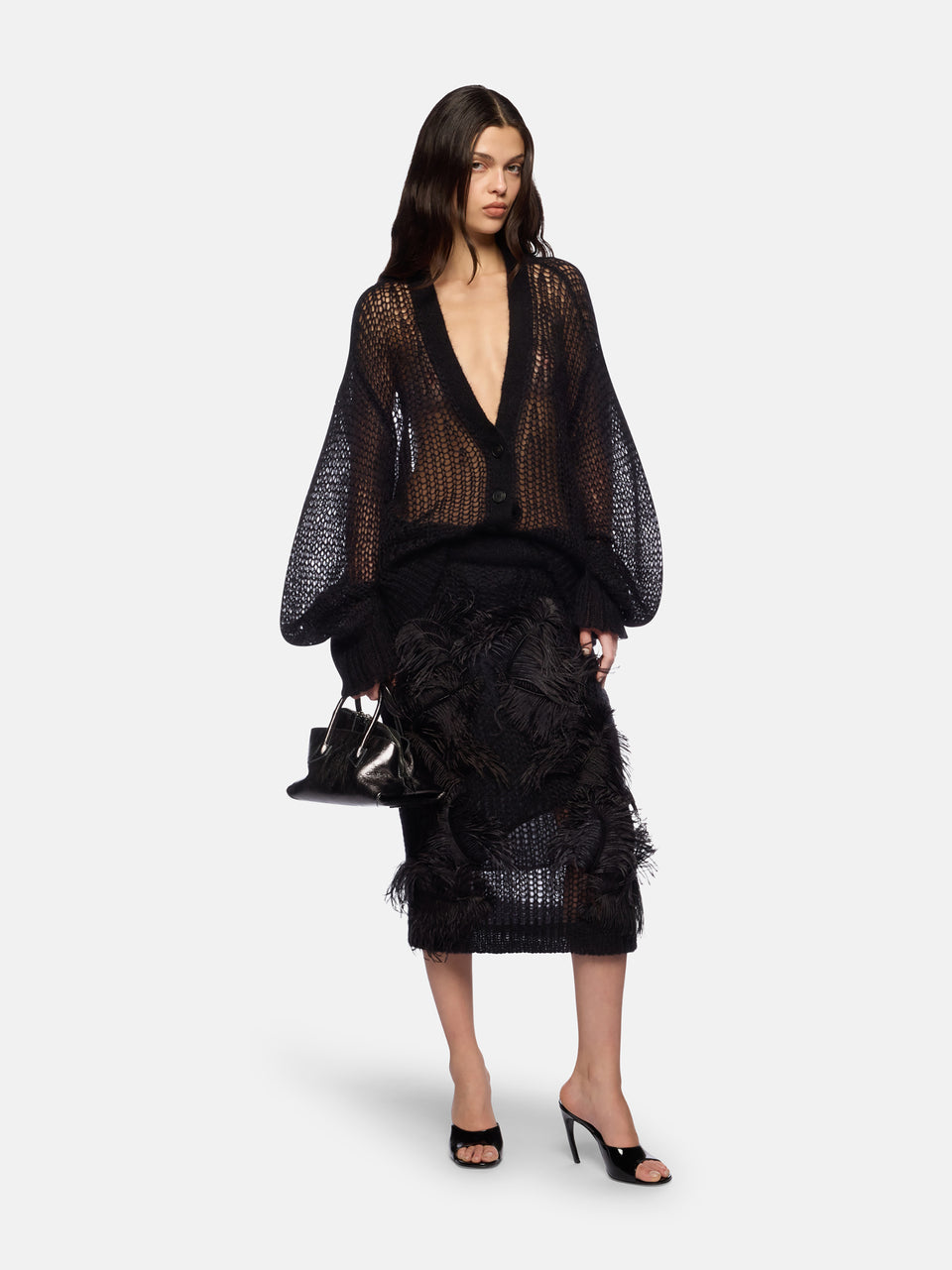 Black midi skirt