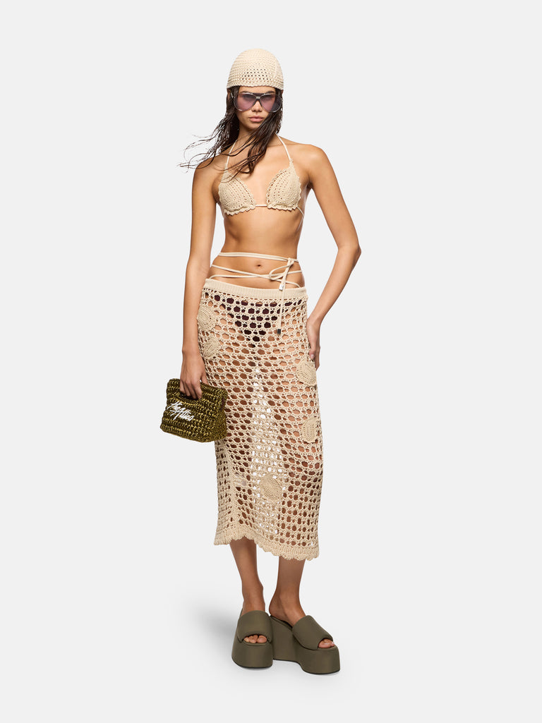 Natural midi skirt