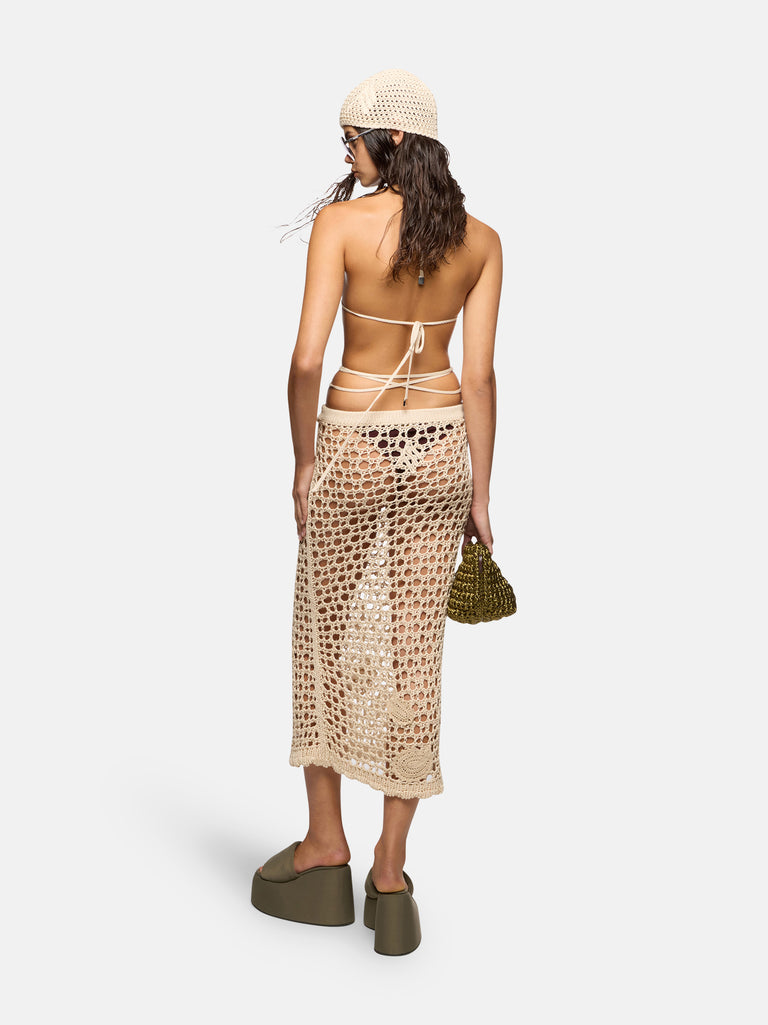 Natural midi skirt