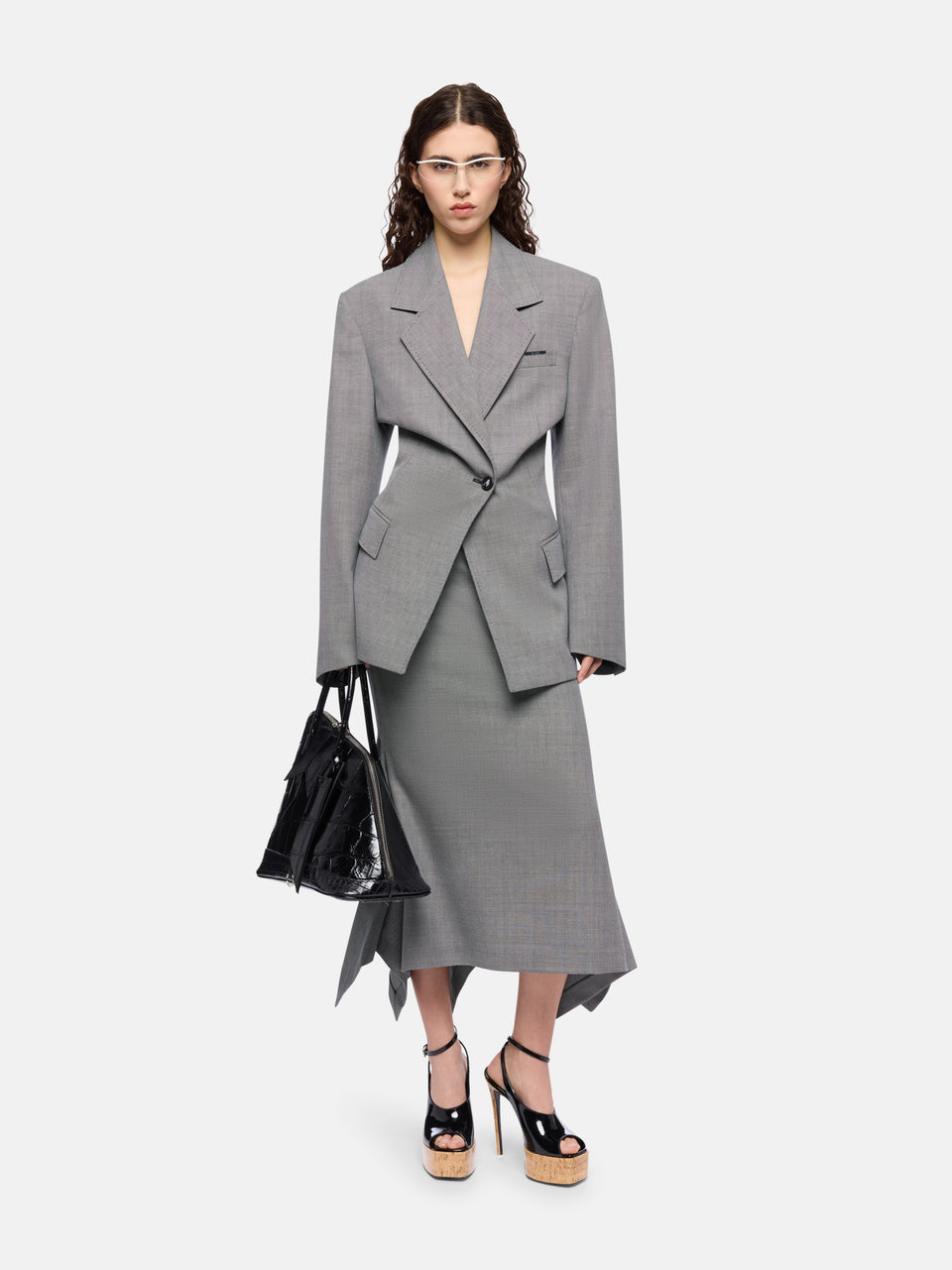 Grey midi skirt