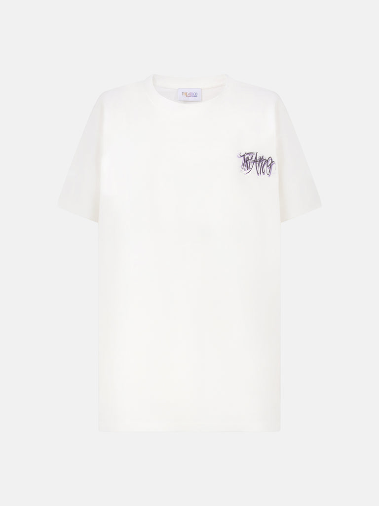 White and multicolor t-shirt