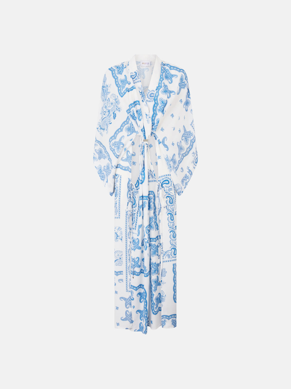 Light blue and white maxi dress