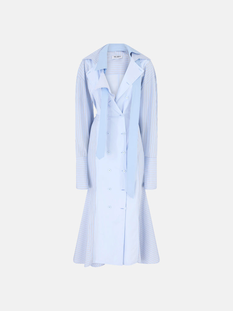 Blue midi shirt dress
