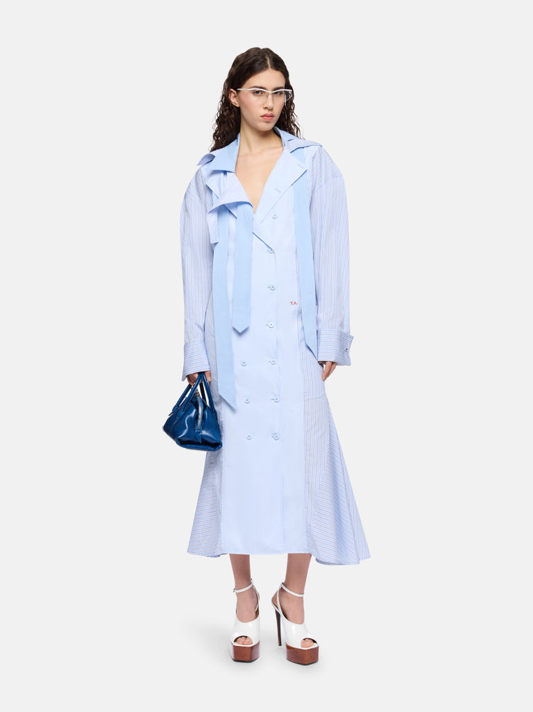 Blue midi shirt dress