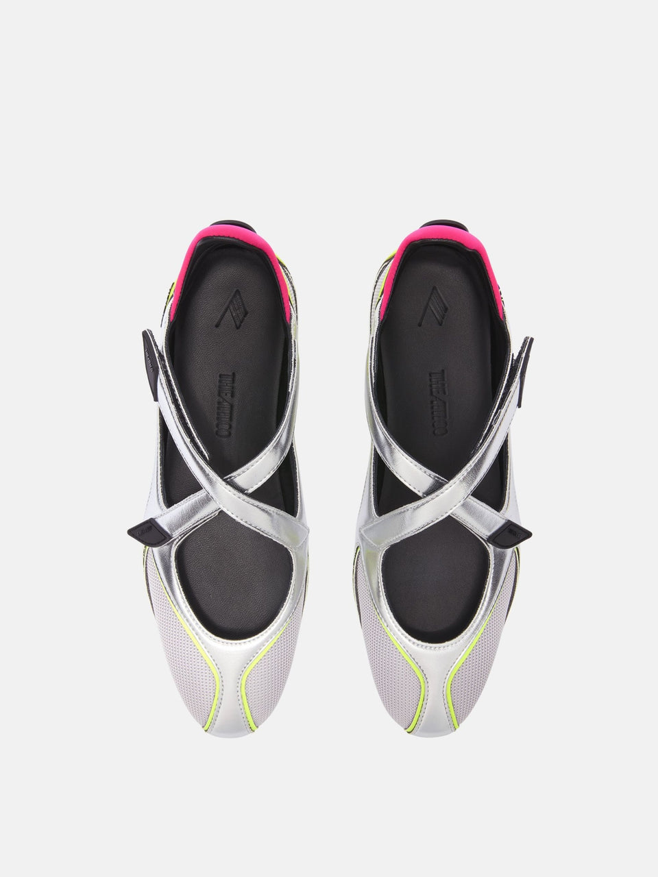 ''Floor 01'' holographic silver ballerina flat