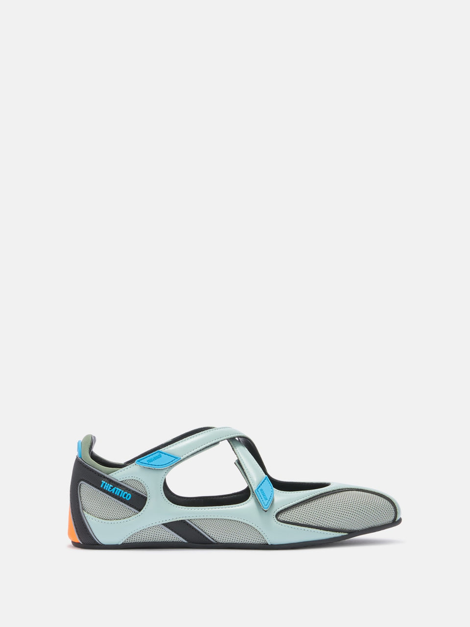 ''Floor 01'' turquoise and orange ballerina flat