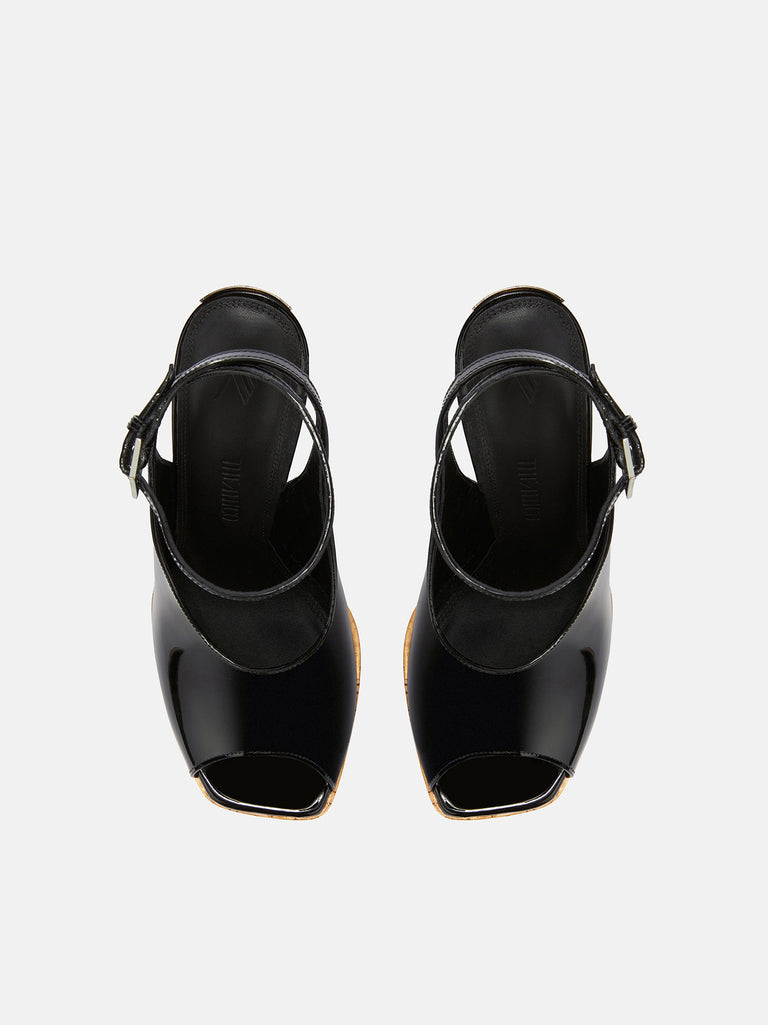 ''Ornella'' black and beige sandal