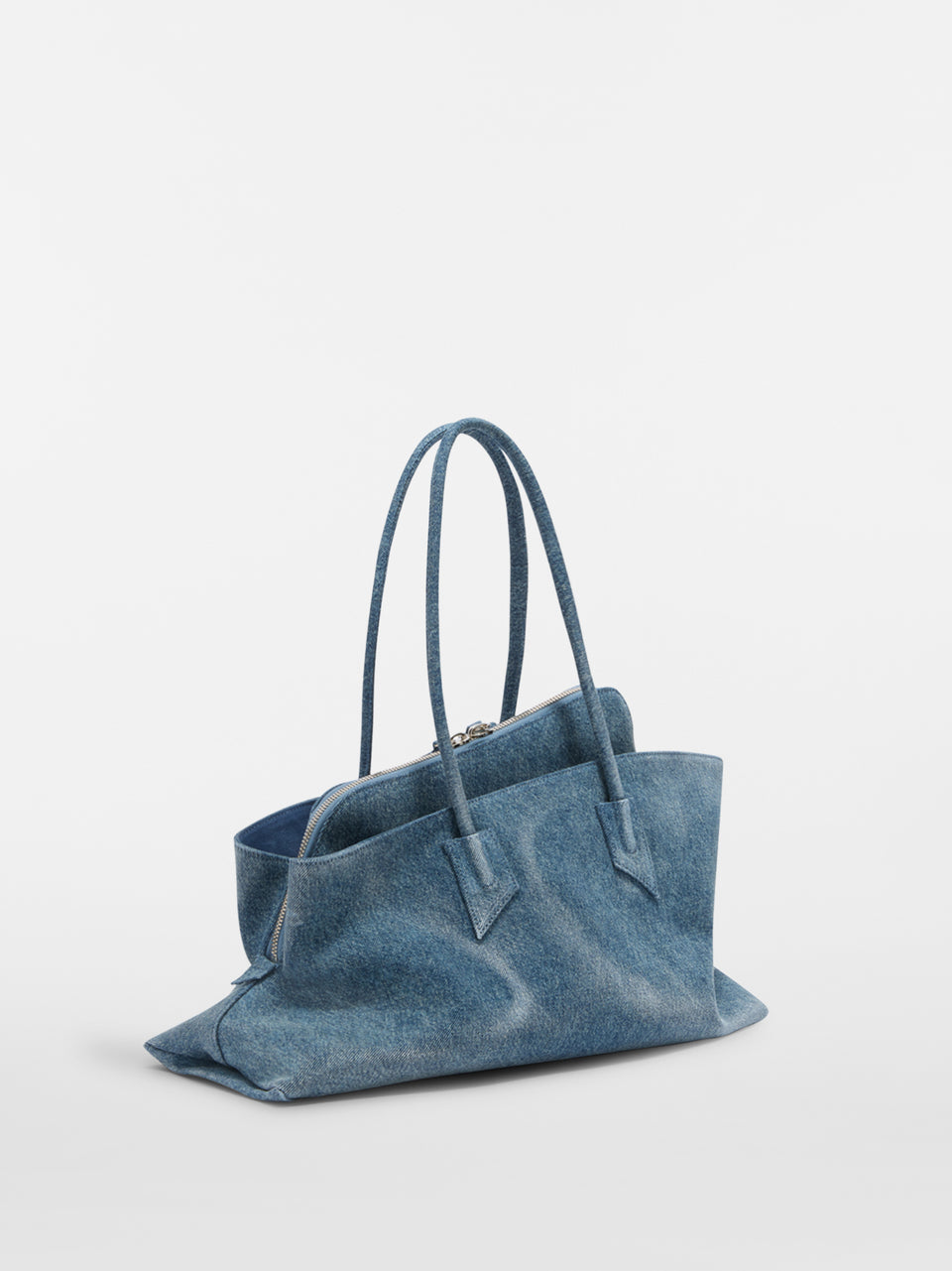 ''La Passeggiata Medium'' washed denim top handle