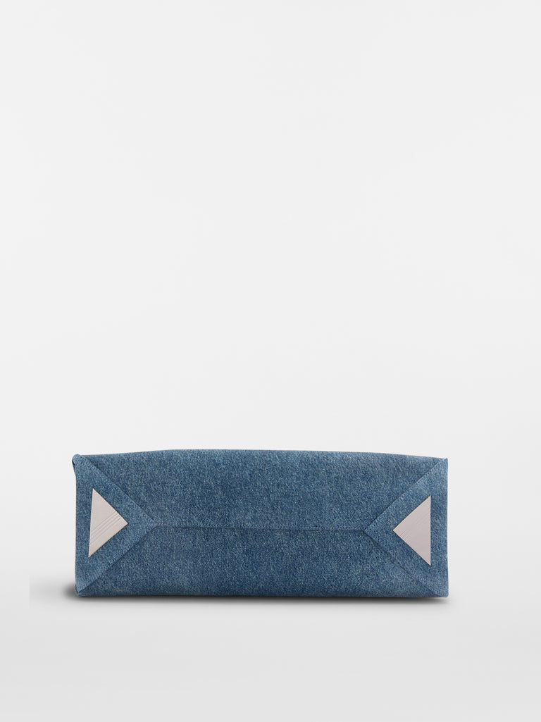 ''La Passeggiata Medium'' washed denim top handle