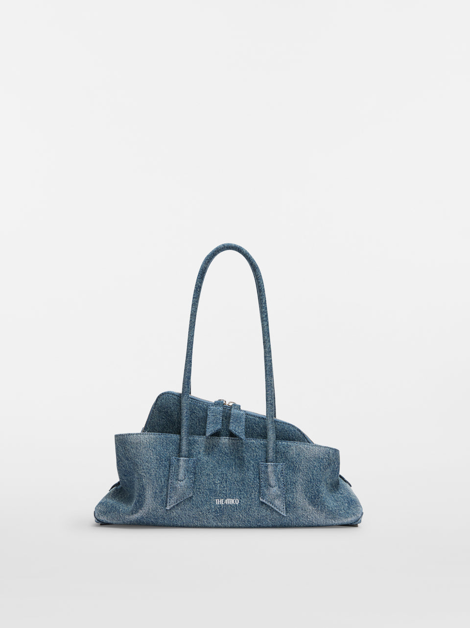''La Passeggiata Small'' washed denim top handle