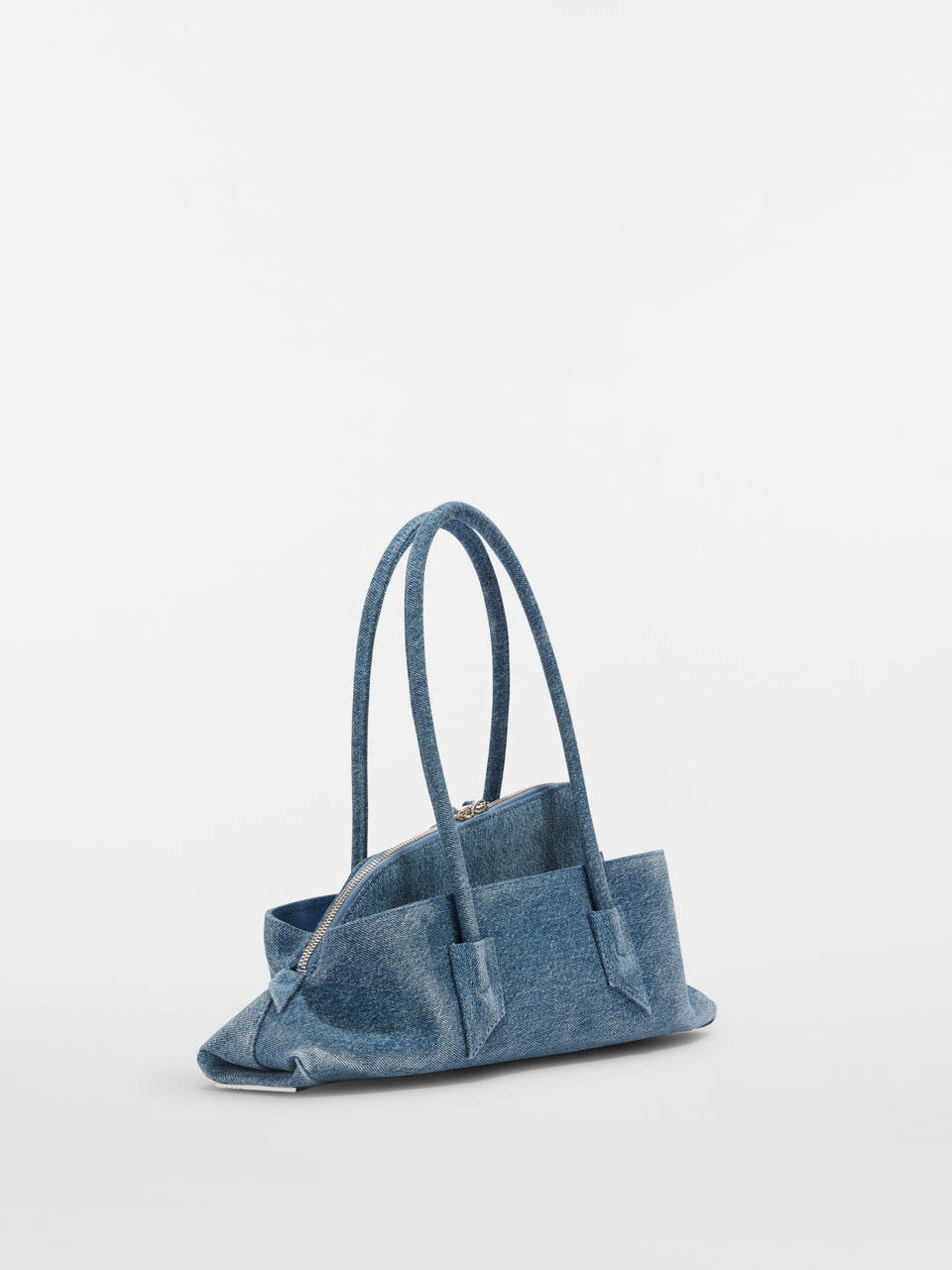 ''La Passeggiata Small'' washed denim top handle
